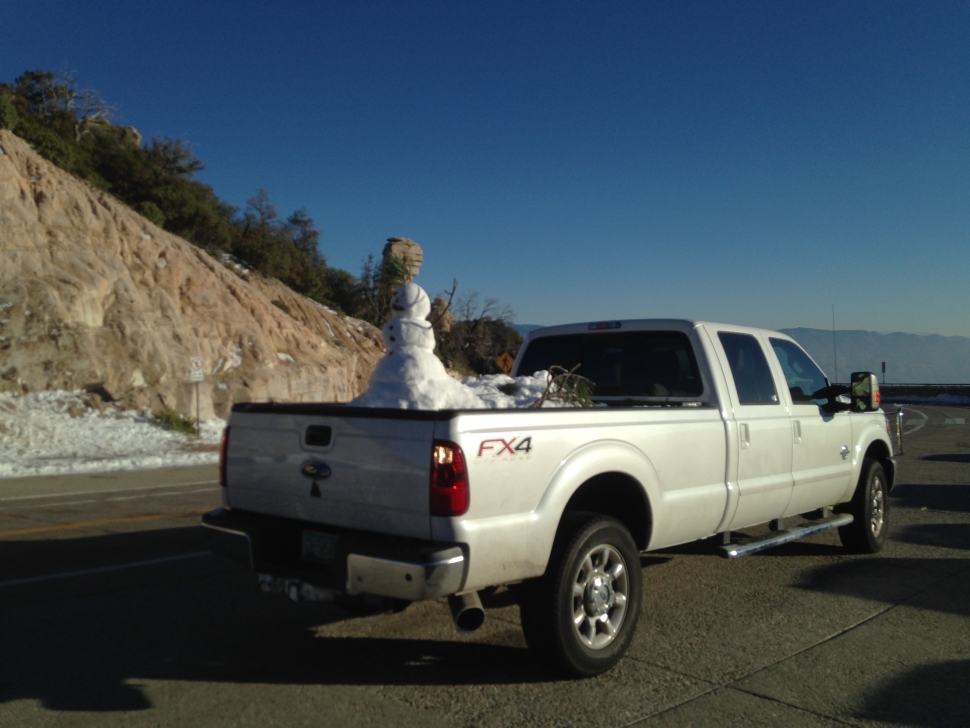 We were definitely not the only snow enthusiasts on the mountain. This hopeful snowman was bound and determined to visit Tuscon